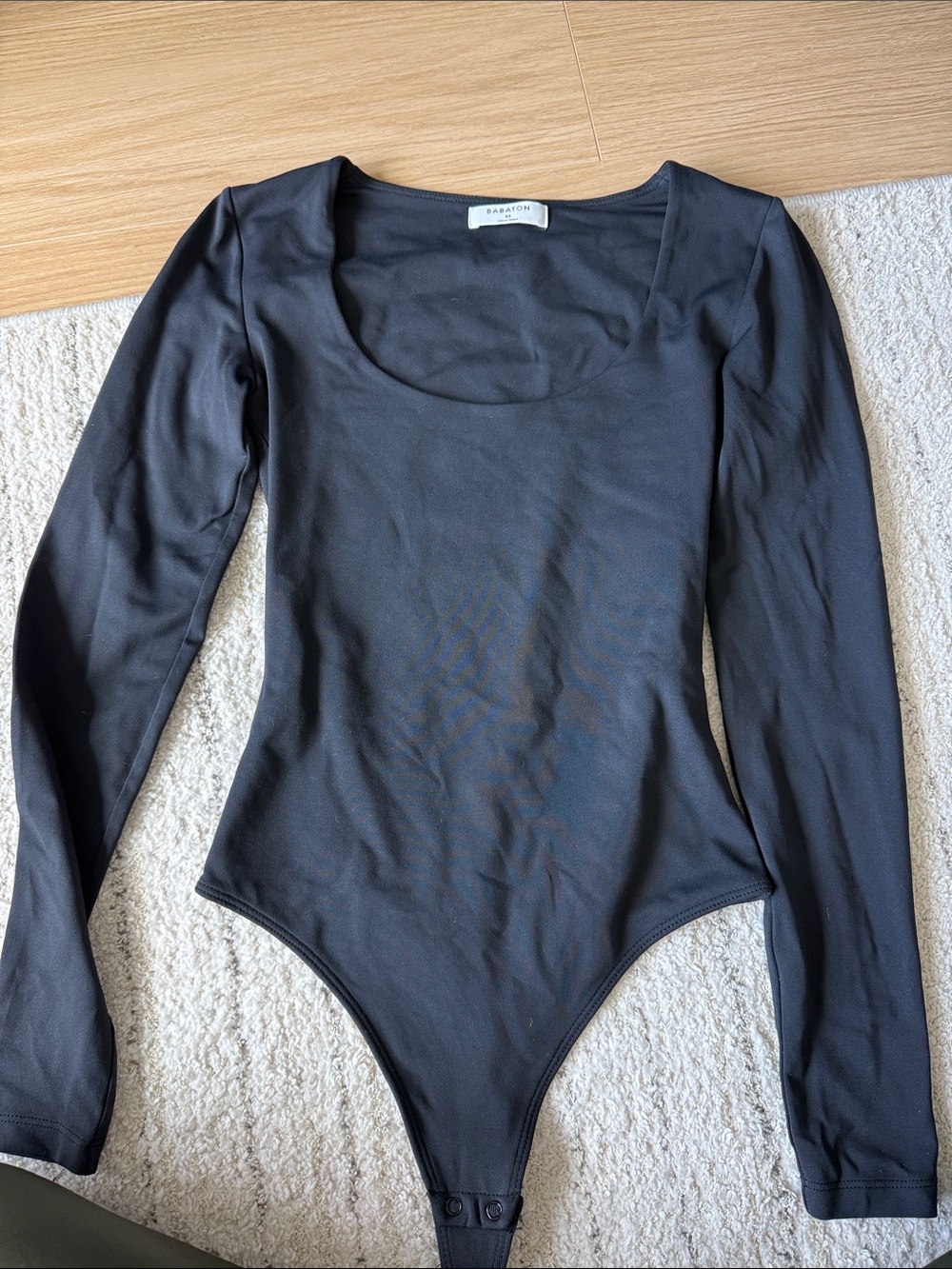 Aritzia Black Long Sleeve Scoop Neck Bodysuit